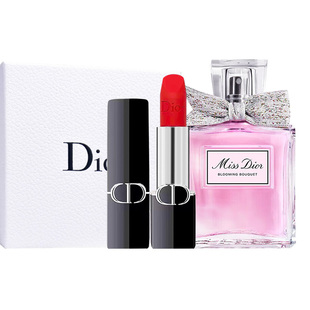 【自营】Dior/迪奥口红香水套装礼盒丝绒999花漾淡香水新年送女友