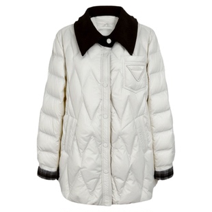 印象草原25秋冬新品拼接设计宽松百搭时尚女休闲羽绒服外套