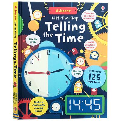 Usborne原版英文Lift-the-Flap Telling the Time认识时间翻翻书尤斯伯恩立体书早教书科普科学知识英语绘本故事书课外6-9岁