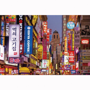 韩国风景街景明洞景福宫海报贴画料理烤肉餐厅墙画挂画相框