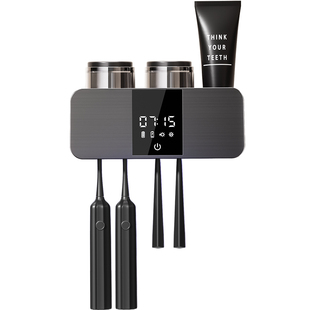 牙刷消毒器杀菌烘干一体机卫生间电动牙膏牙杯置物架壁挂式免打孔