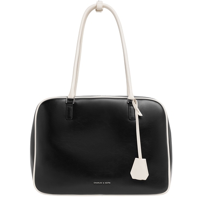 CHARLES&KEITH25冬新款CK2-30671861大容量托特波士顿包保龄球包