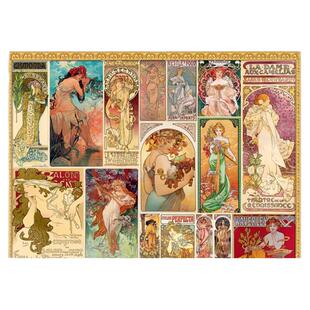 新款 法国Grafika进口成人益智名画拼图02986慕夏作品合集3000片