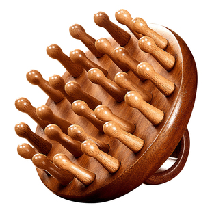 天然檀木头皮按摩梳头部疏通经络神器养发防脱发头疗男士专用毛囊