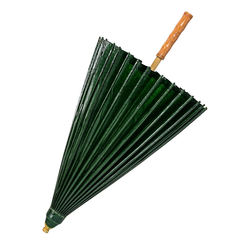 毕六福油纸伞防雨防晒纯手工非遗古法染色桐油伞中国风绿色古风伞
