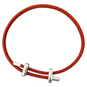 袖音 纯银925红色编织手链女精致本命年手串简约高级感情侣礼物