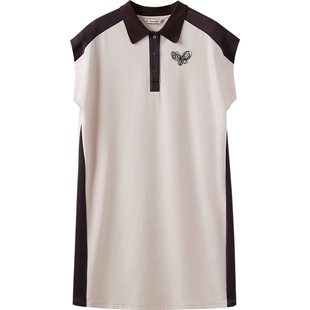 播商场同款polo领T恤连衣裙女夏季新款宽松直筒长裙BDS2LD2451