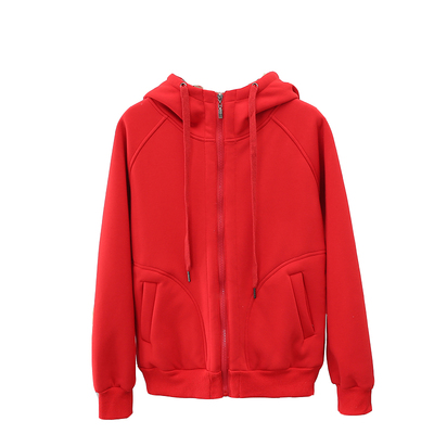 加厚保暖运动休闲羊羔绒连帽外套