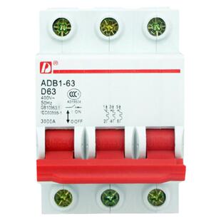 D牌小型断路器DZ47 3P D63A空气开关D型三相380V动力型短路保护器