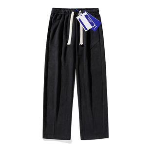 WASSUP重磅卫裤男夏季2025新款宽松阔腿休闲长裤男生直筒运动裤子