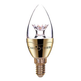 开尔照明LED透明蜡烛灯5W尖泡E14小螺口白光黄2700K暖白智能变8金