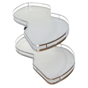 小怪物厨房转角拉篮多功能收纳架双层橱柜飞碟置物架内置拐角锅架