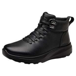 木林森棉鞋男款冬季加绒保暖爸爸休闲运动头层牛皮皮鞋高帮雪地靴