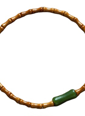 天然桃木橄榄核手串小竹节单圈女款节节高升上岸新中式手串国风