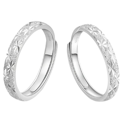 老凤祥满天星S999足银情侣对戒