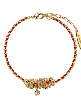 新年红色铜钱手链爆款经典