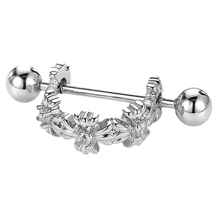 钛研社｜316钛钢十字花耳圈D型环耳骨圈防过敏耳骨钉养耳时尚耳饰