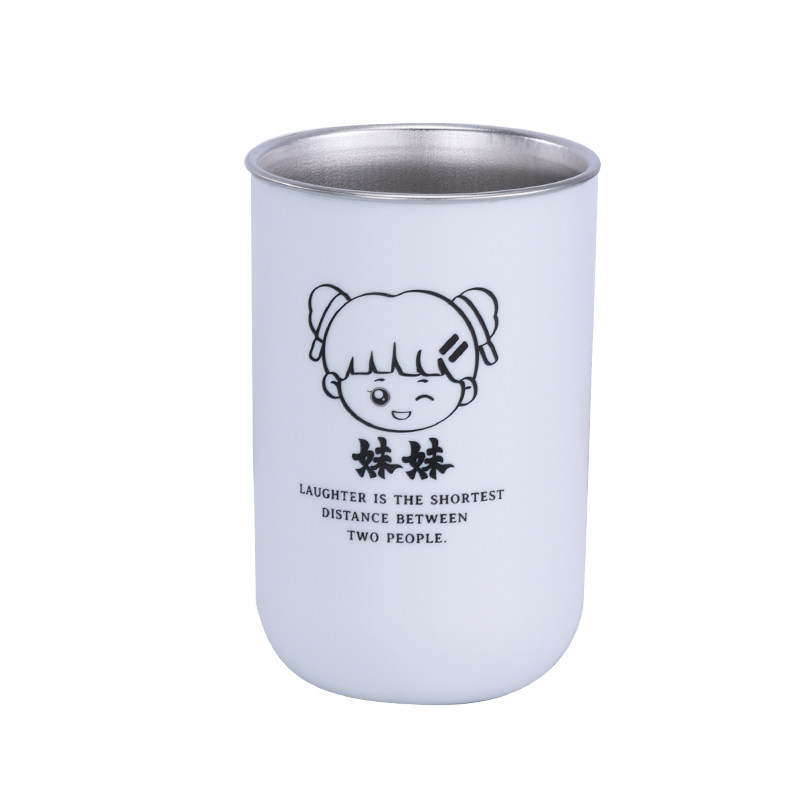 特别好看的漱口杯2026热卖304食品级不锈钢儿童水杯卡通牙刷杯