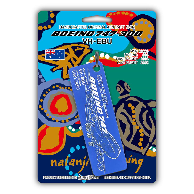 Airlinertags 澳洲航空 波音B747 限量退役飞机蒙皮行李牌钥匙扣