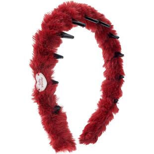 兰诺红色毛绒新年发箍女款带齿2026新款高级感时尚洋气高颅顶头箍