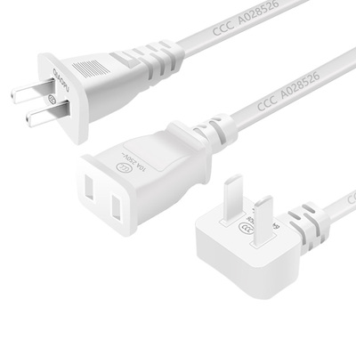 弯头电源线两孔二脚纯铜