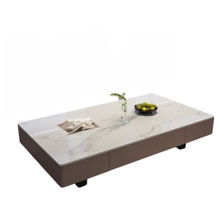 中古风岩板茶几客厅家用轻奢高级感2025款小户型长方形茶意式茶几