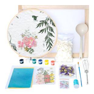 古法造纸术套装材料包 儿童非遗diy手工纸浆花草纸再生纸实验制作