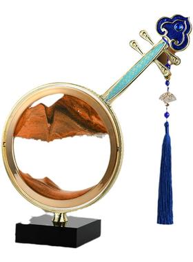 新中式电视柜酒柜摆件流沙画