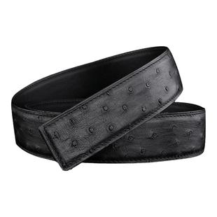 莫仕顿自营南非鸵鸟皮皮带无头带身真皮自动礼物定制男款裤腰带