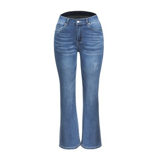 lady autumn elastic jeans trousers women high waist pants 女