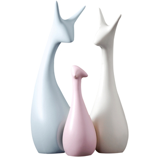 北欧陶瓷摆件家居客厅酒柜电视柜装饰品马卡龙玄关桌面摆件礼物