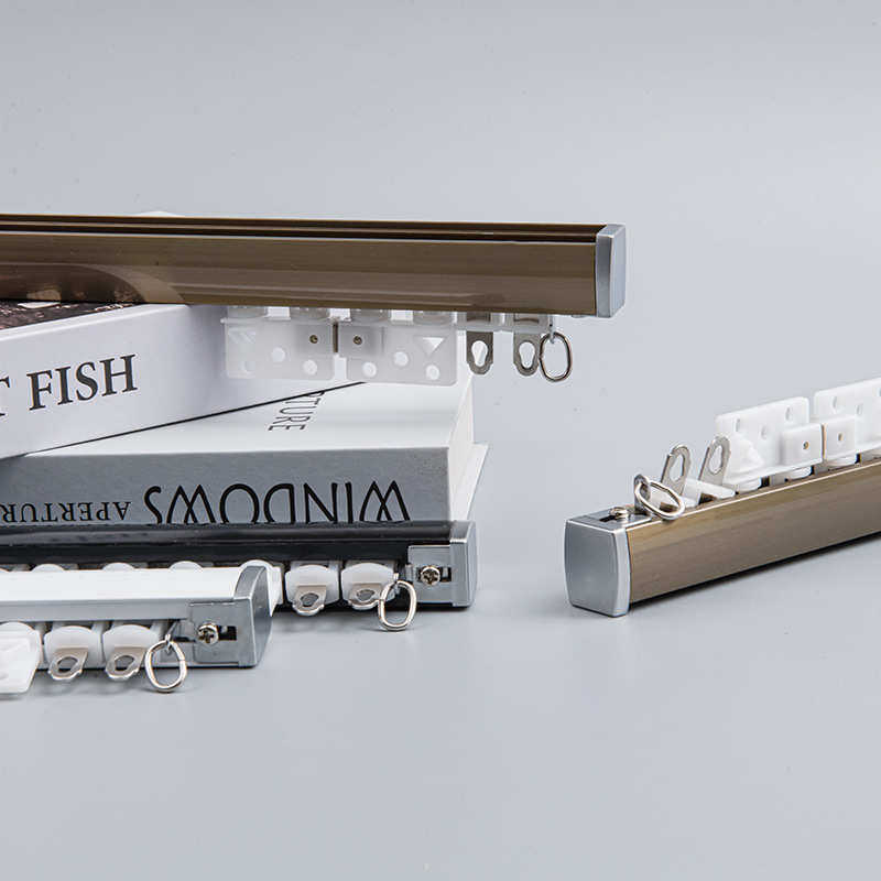 窗帘铝合金轨道罗马杆窗帘杆双轨单轨道滑轨滑轮滑道导轨顶装侧装