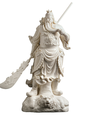 戴玉堂陶瓷郑建冰《义薄云天》关公武财神像家里供奉摆件家用装饰