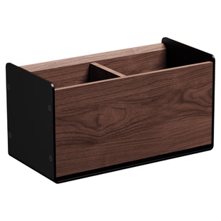 笔筒办公室桌面轻奢高级感实木质铝合金收纳盒大容量高颜值ins风