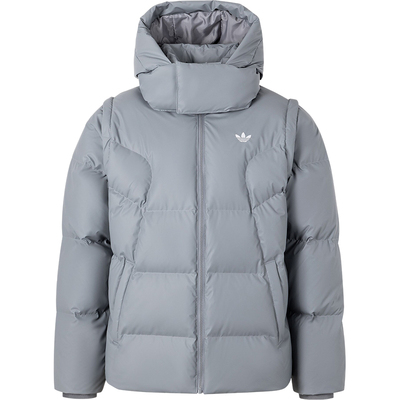 Adidas/阿迪达斯正品三叶草男士可拆卸连帽面包羽绒服JW1365