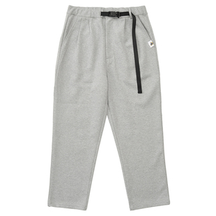 ACTIONS 秋冬季刺绣重磅双面棉卫裤宽松直筒微锥运动休闲长裤子潮