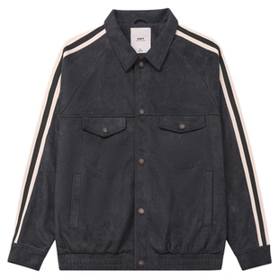 GWIT 美式复古cleanfit上衣春秋短款外套潮牌棒球服麂皮绒夹克男