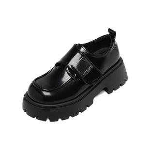 小个子厚底粗跟乐福鞋女夏JK制服配裙子百搭单鞋一脚蹬高跟小皮鞋