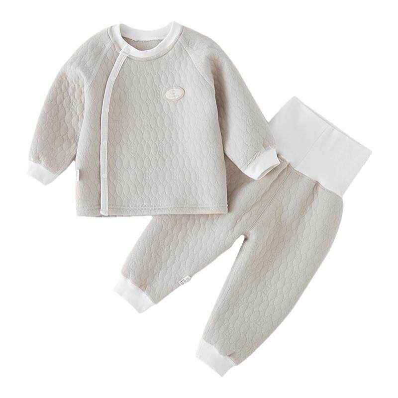 高腰秋冬薄夹棉内衣套装保暖婴儿