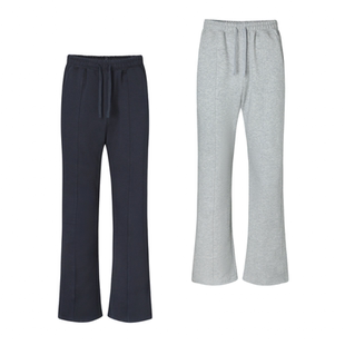 ULTISO本源 美式重磅空气层拼接卫裤休闲运动宽松微喇显高长裤