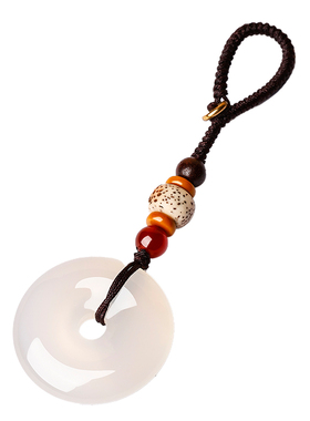 普陀山白玛瑙平安扣挂件