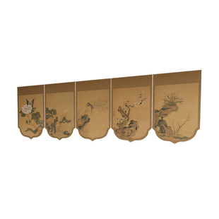 新中式门头帘三角旗帘复古门楣短帘半截挂旗厨房家用遮挡帘高级感