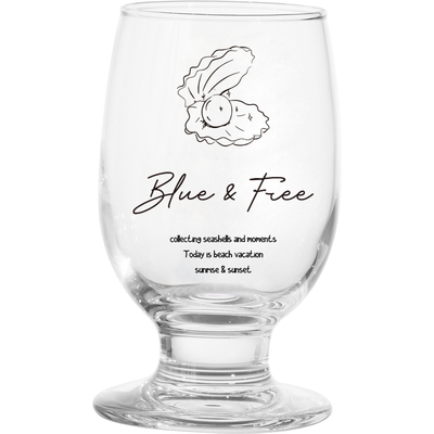原创“蓝海贝屿”玻璃高脚杯酒杯