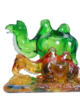 宋韶光2026属猴健行万里琉璃摆件