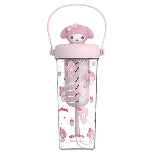 三丽鸥hellokitty大容量吸管杯女生可爱高颜值便携提手带茶隔水杯