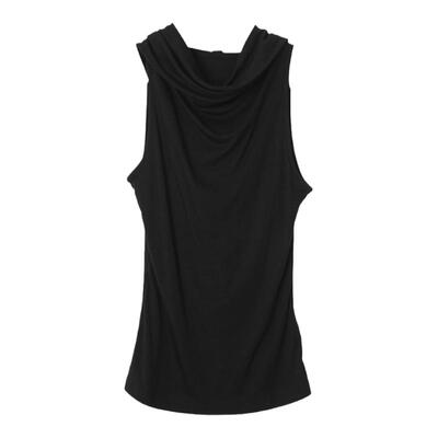 西町村屋休闲连帽无袖T恤女夏季新款气质修身纯色上衣XA9B10026