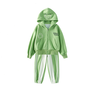 女童春装套装2026新款洋气女孩中大童宽松外套春秋韩版运动两件套