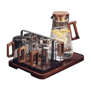 格娜斯高颜值玻璃水杯客厅耐高温茶杯套装待客透明喝水杯子