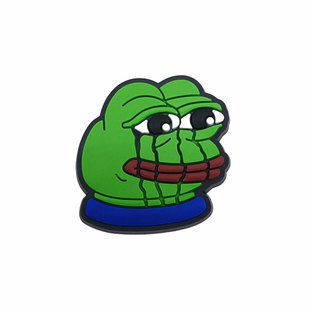 洞洞鞋配饰悲伤大眼蛙鞋花crocs配件卡骆驰鞋面装饰diy可拆卸鞋扣