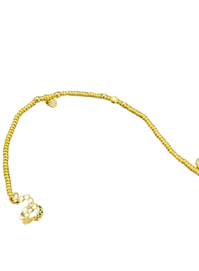 老钱风复古红宝闪钻吊坠手链叠戴